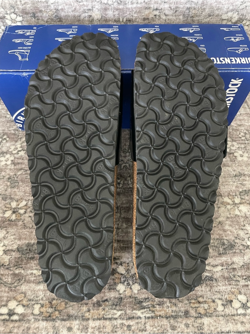 Birkenstock Madrid Big Buckle High Shine Black Slide Sandals Size 9 (40) - Picture 5 of 7